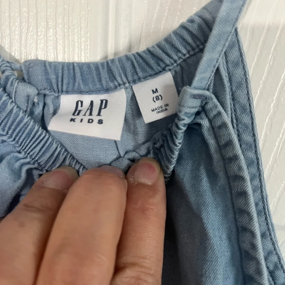 GAP Light Blue Tiered Casual Dress - Picture 3 of 3